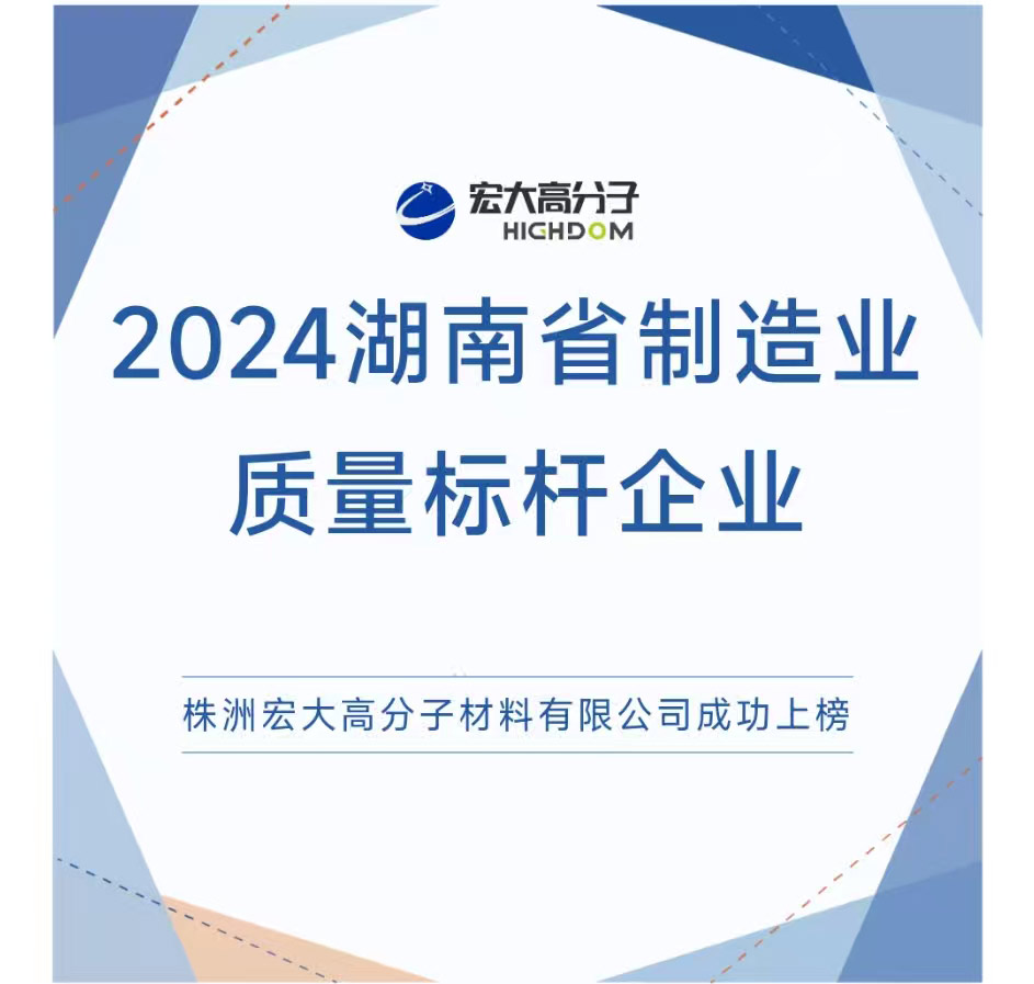 喜報(bào)|2024湖南省制造業(yè)質(zhì)量標(biāo)桿企業(yè)：宏大高分子再獲認(rèn)證！